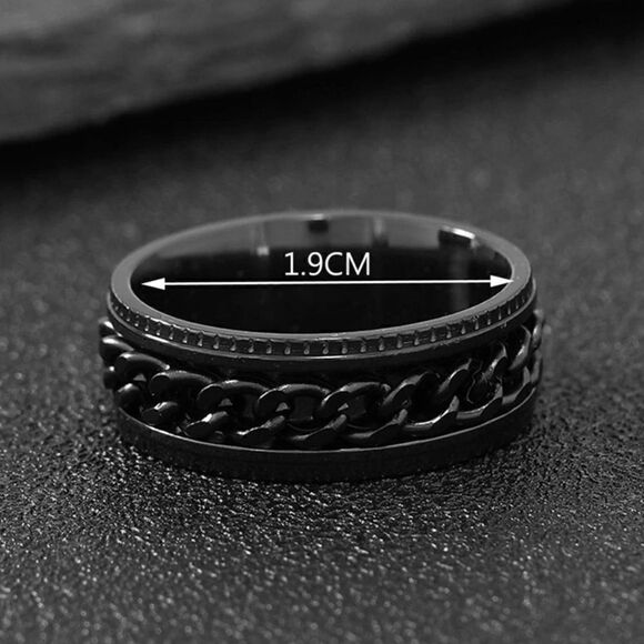 Men’s size 11 stainless still chain ring black NWT - Picture 4 of 4